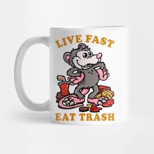 Live fast, eat trash Classic Opossum funny meme Mug